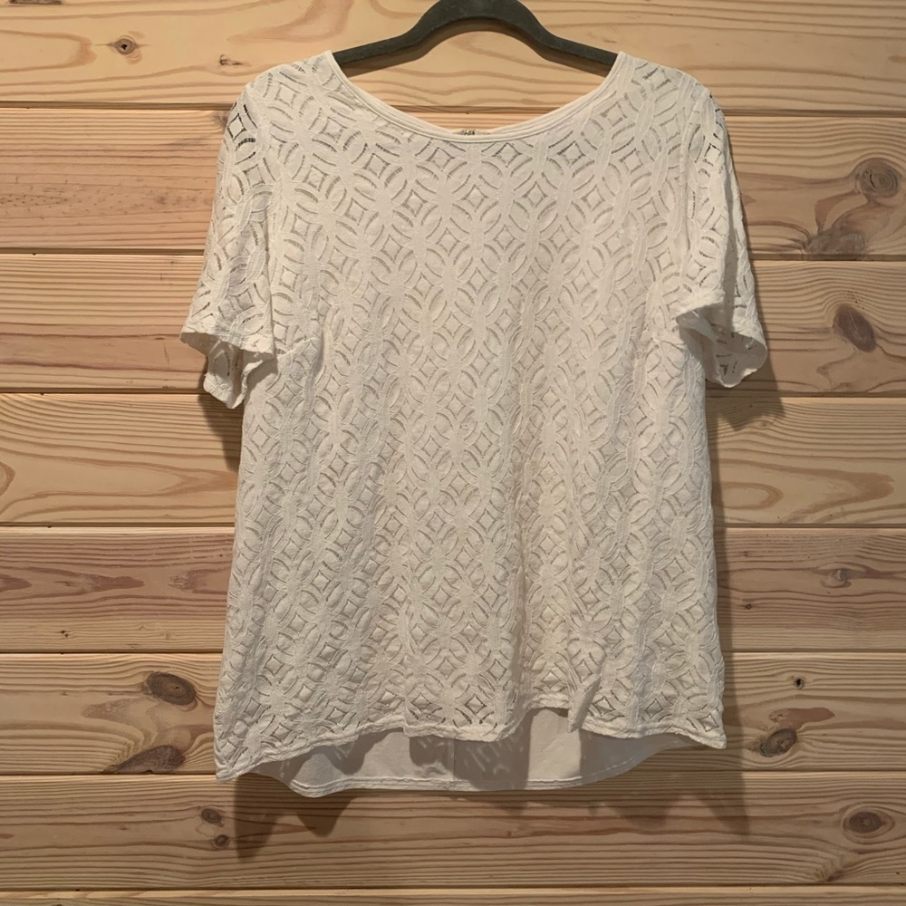 White Lace overlay shirt